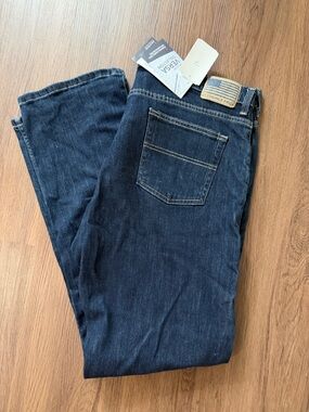 Men's Straight Fit Dark Blue Denim Jeans - FR